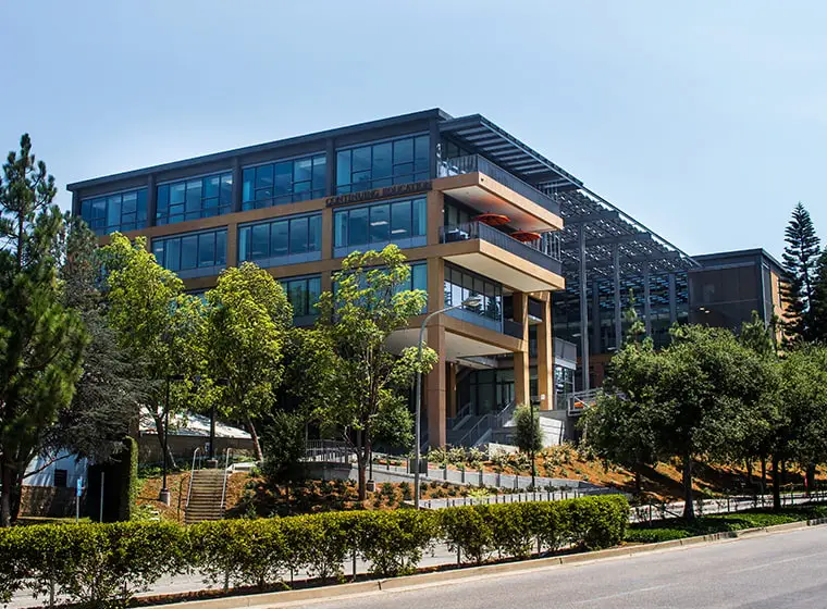 Academic building and landscaping