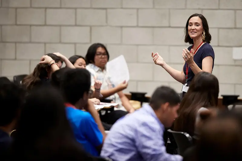 Instructor leading classroom discussion