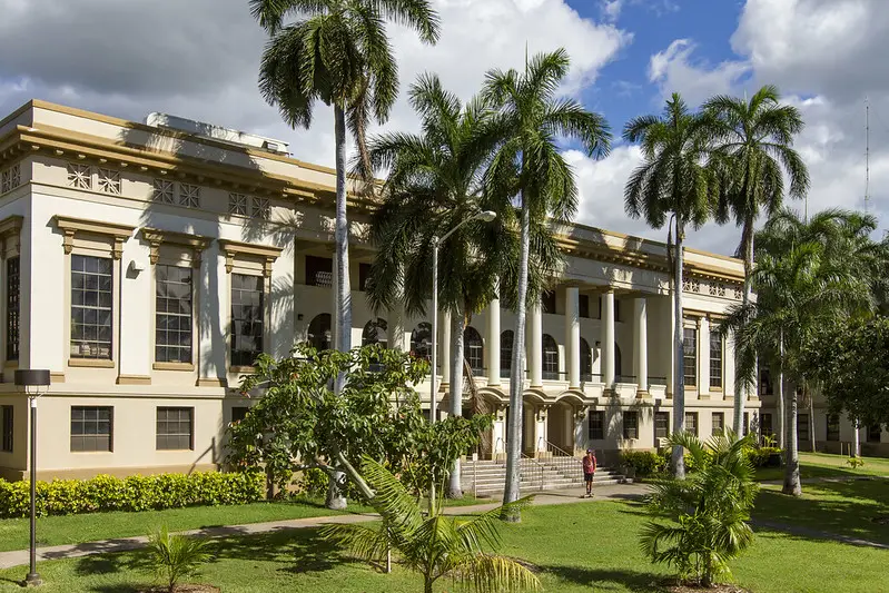 Exterior of the campus building housing the language program office