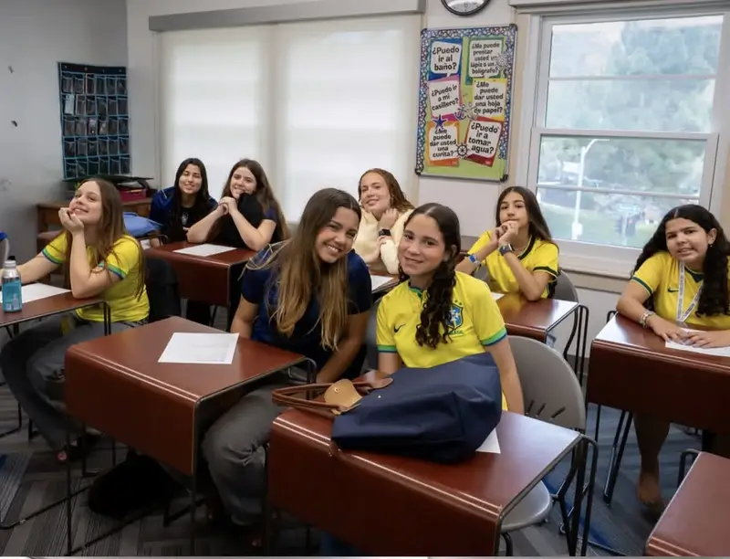 A classroom group in a past youth program