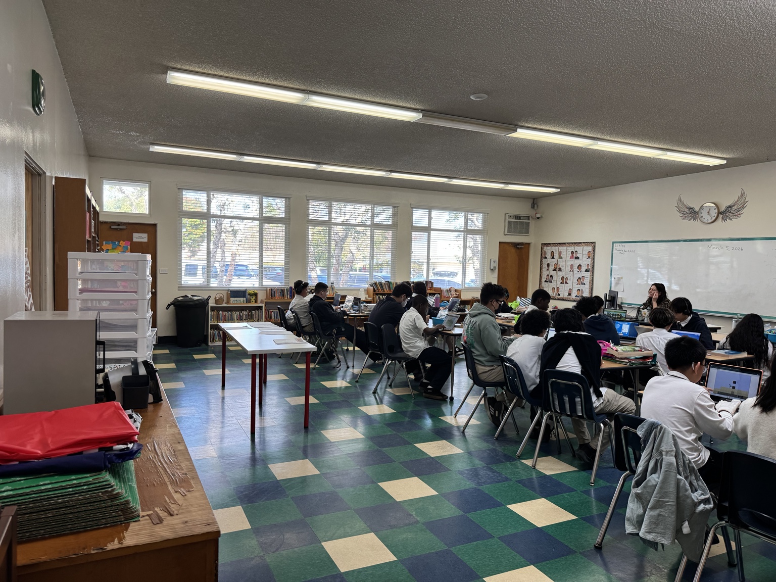Students taking part in a classroom lesson