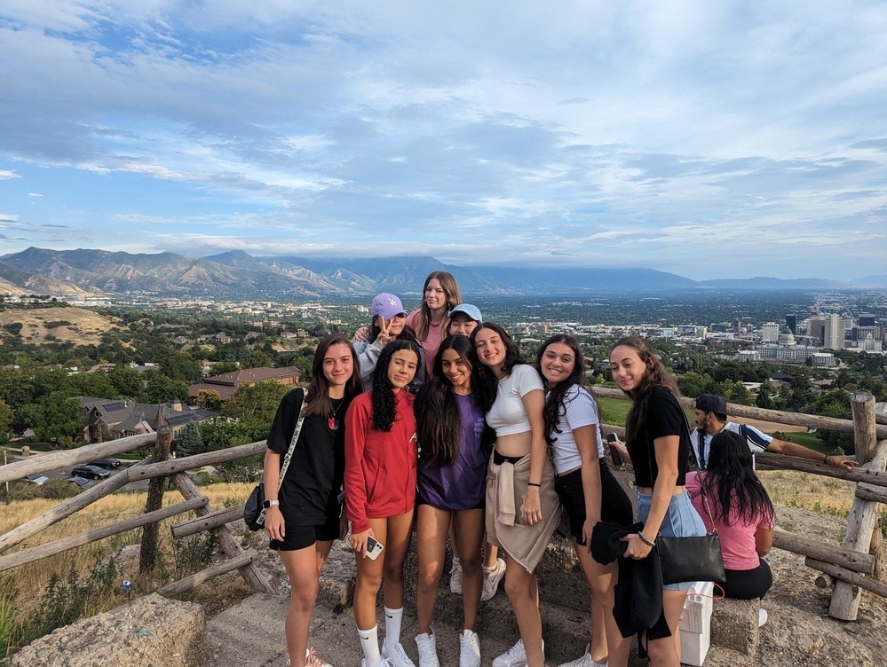 Students together during an outdoor activity