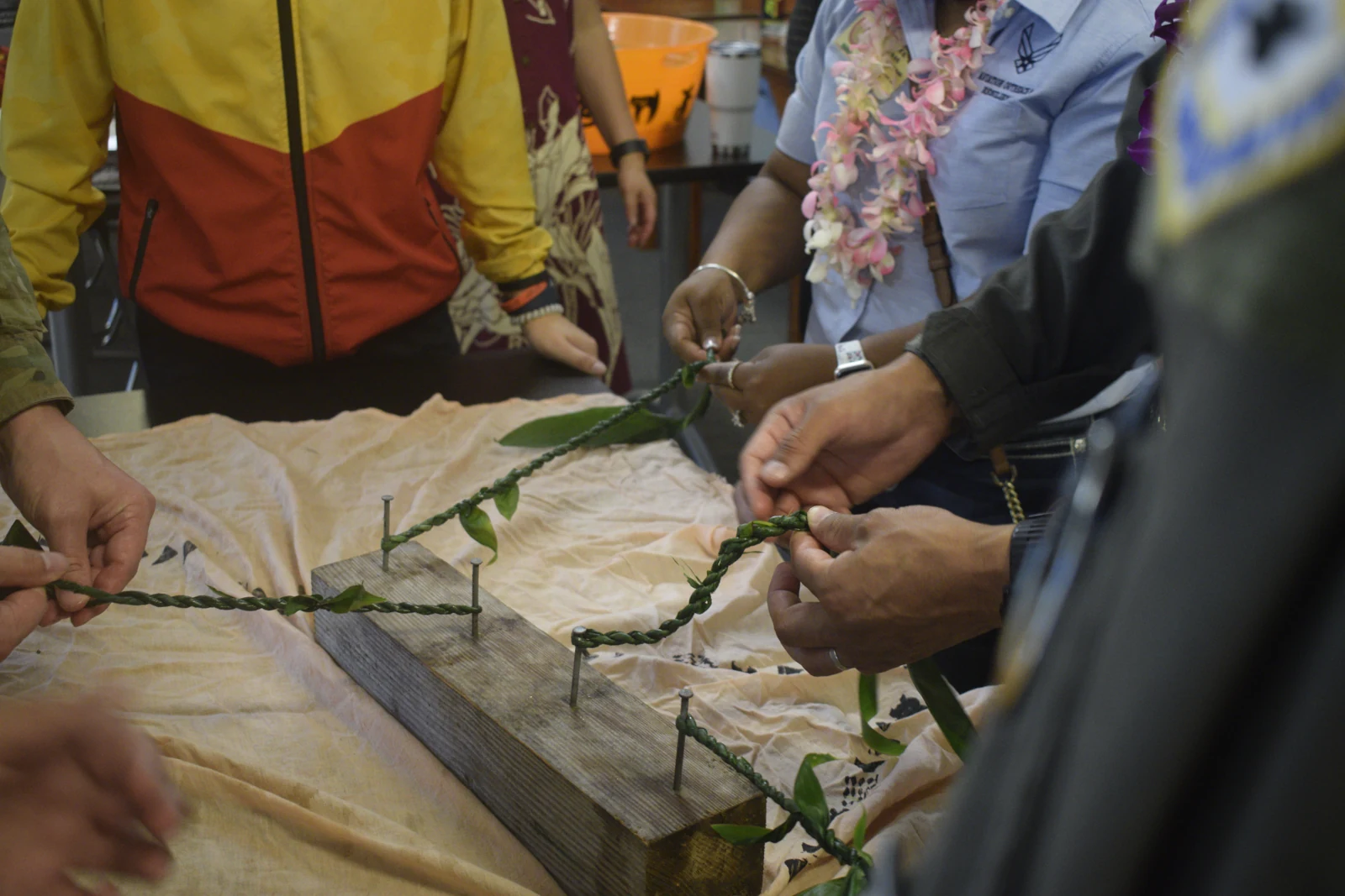 Hands-on work with traditional materials