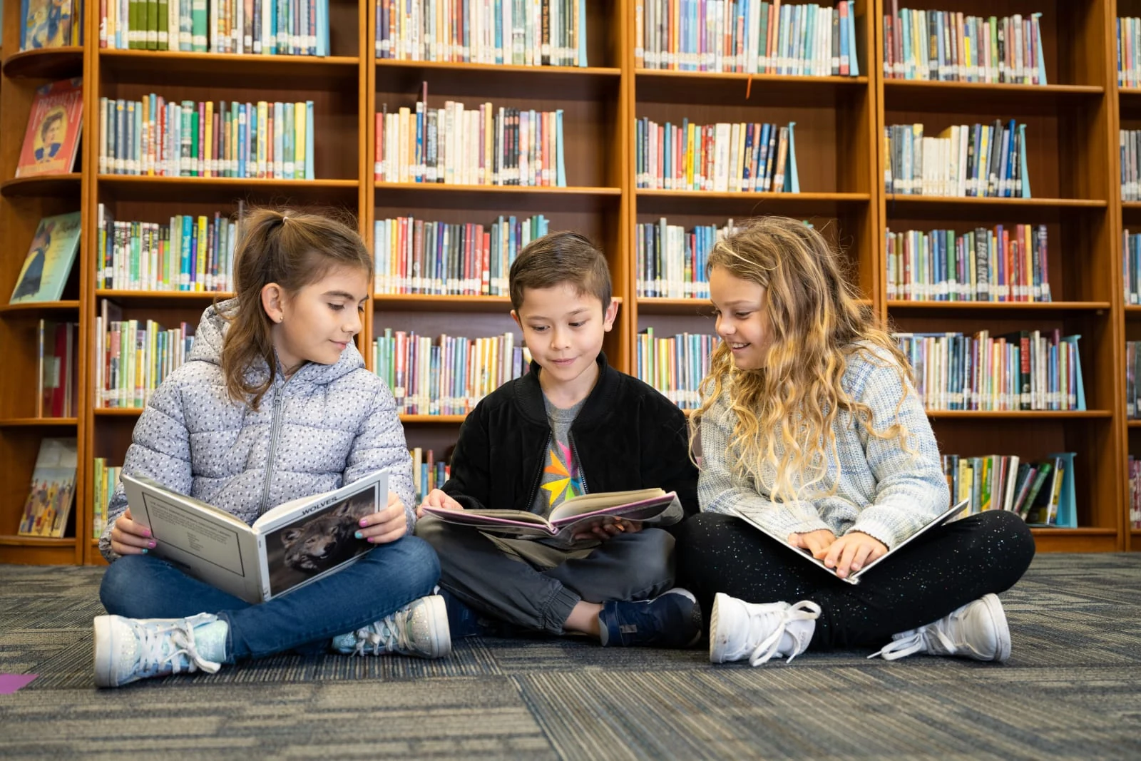 Reading in the school library