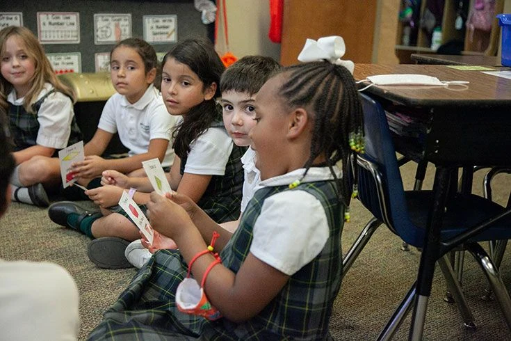 Small-group activity in an elementary classroom