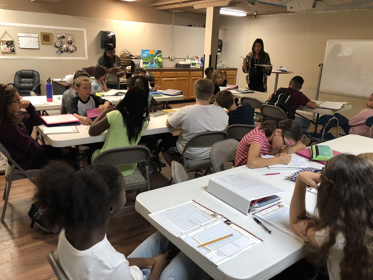 Teacher-led middle-school classroom
