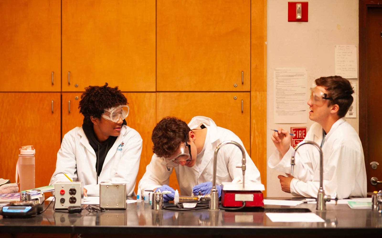 Students at work in the science laboratory