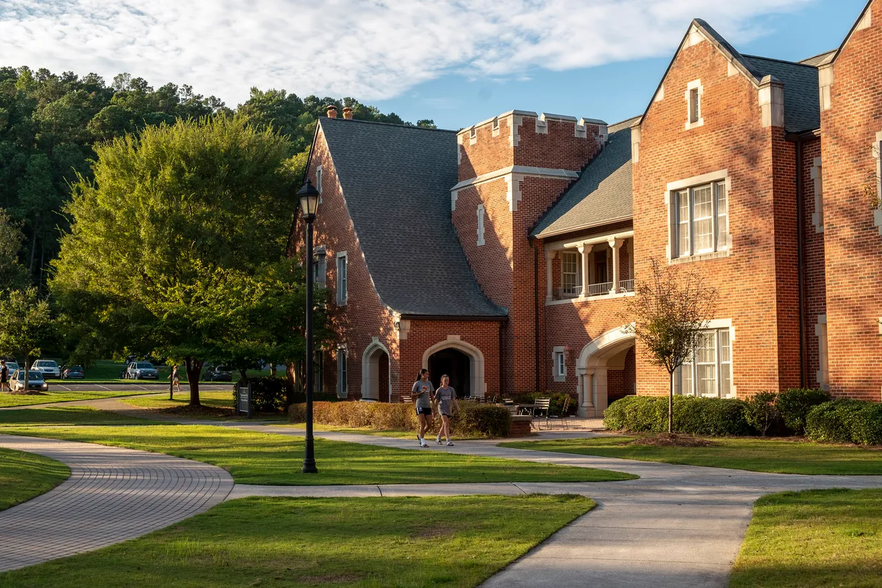 Campus paths and academic buildings