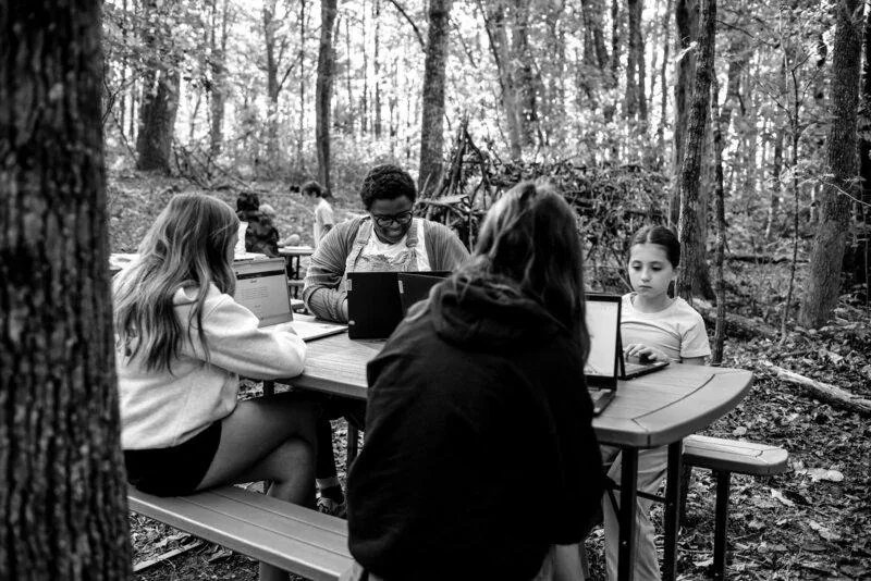 Outdoor classroom in the woods