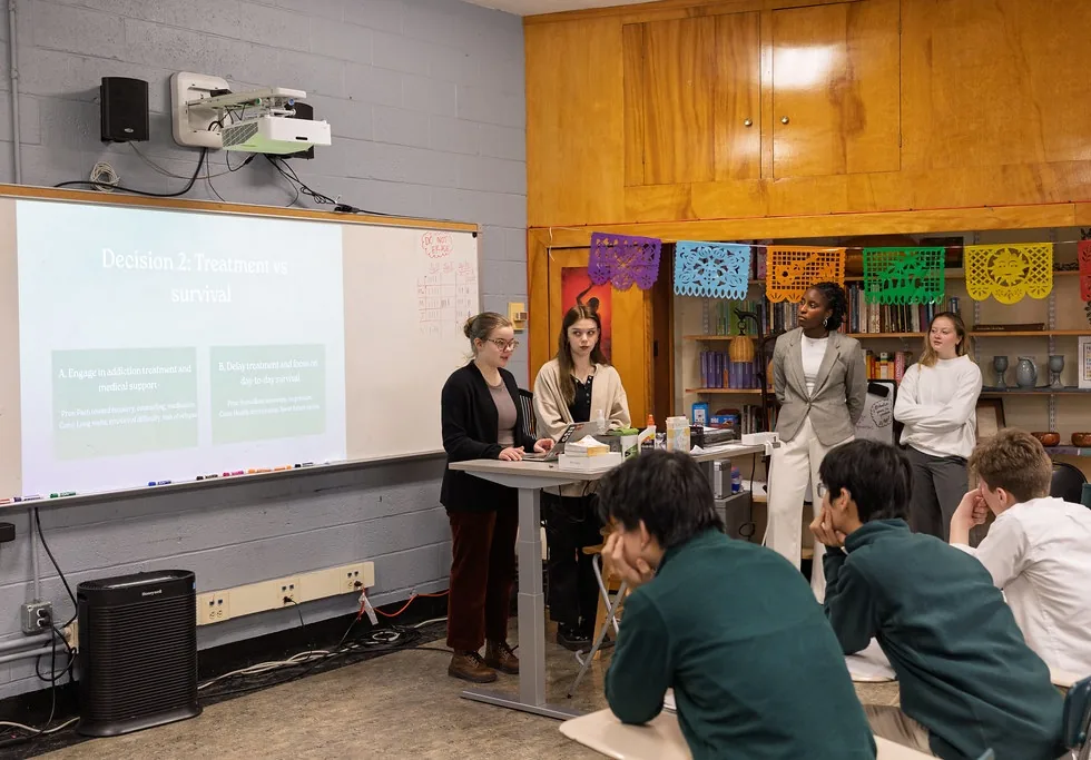 A classroom seminar and group presentation