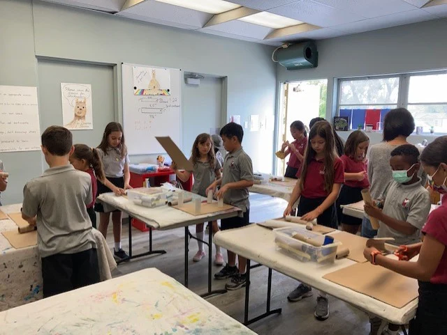 Hands-on projects in a creative classroom