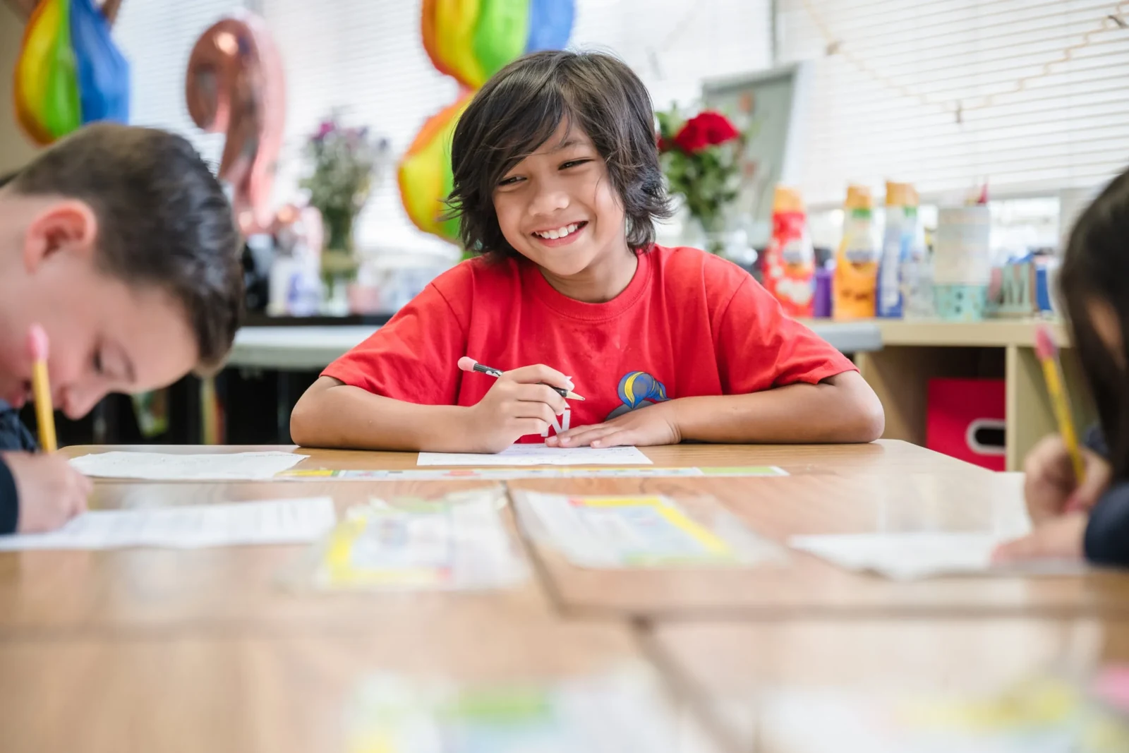 Writing practice in an elementary classroom
