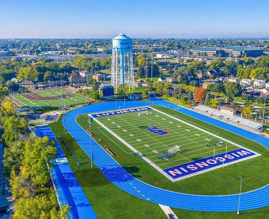 Athletic field and track aerial