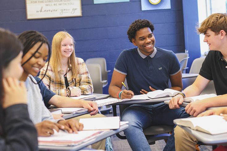 Students learning in classroom