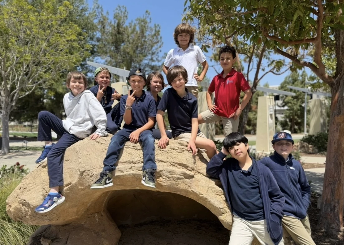 Students together during an outdoor activity