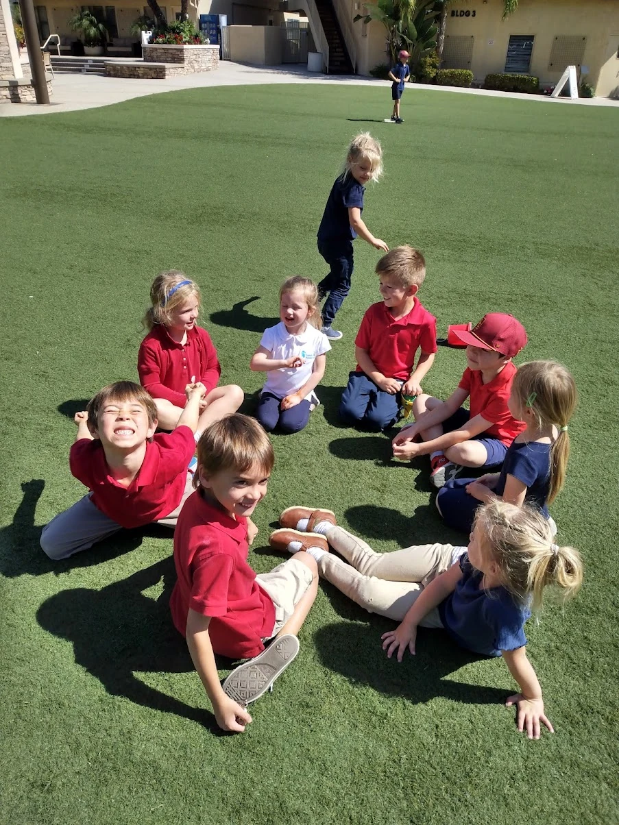 Peer activities on an outdoor lawn