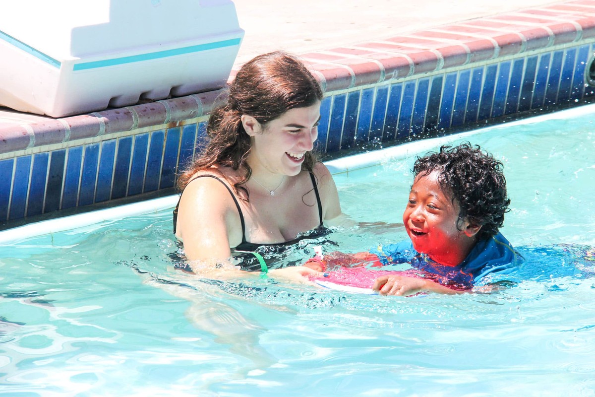Past Camp Kinneret activity: guided practice in the swimming pool
