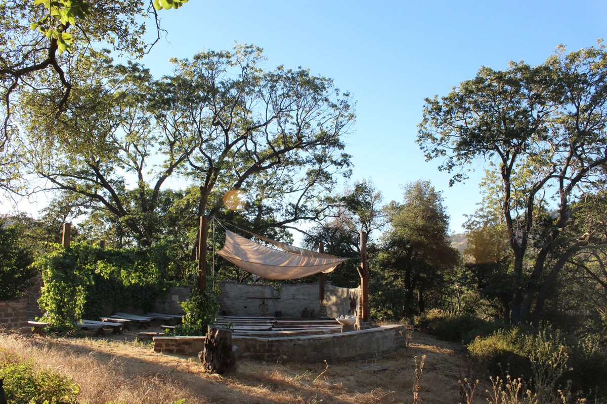 The outdoor chapel among the trees