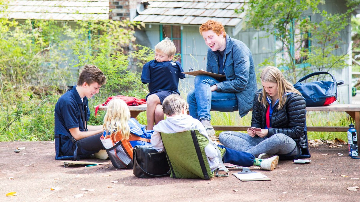 Past outdoor activity: group writing in a circle