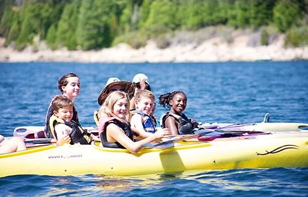 Past Mountain Camp activity: kayaking on the lake