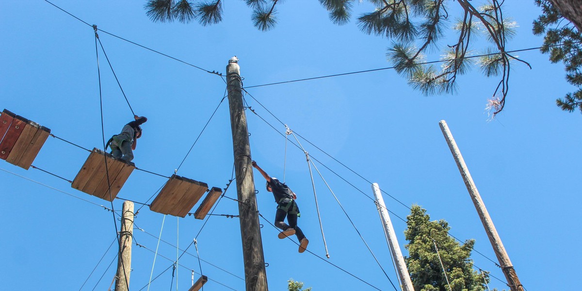 Past Pali activity: an elevated ropes-course challenge