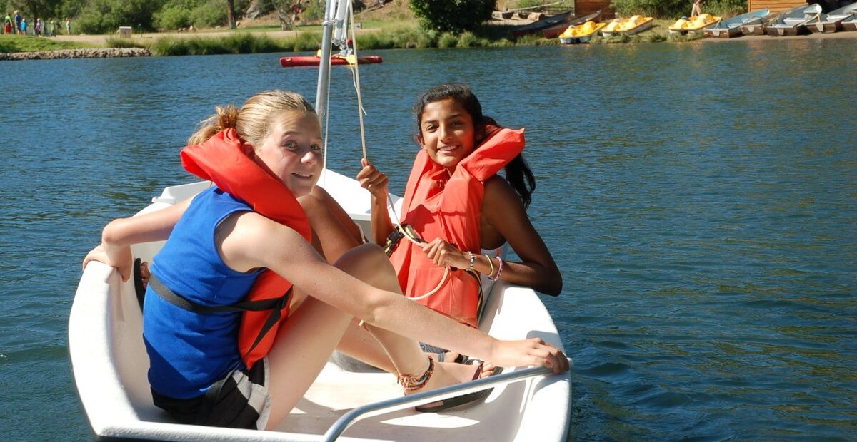 Sailing on the camp lake