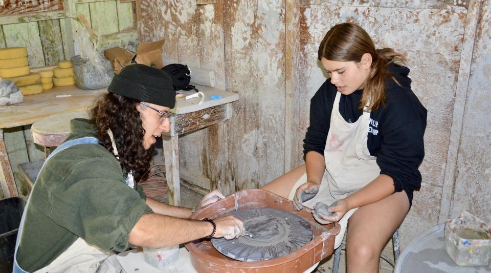 Instruction and practice during ceramics