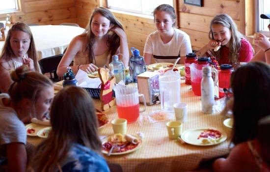 Camp life: sharing a meal