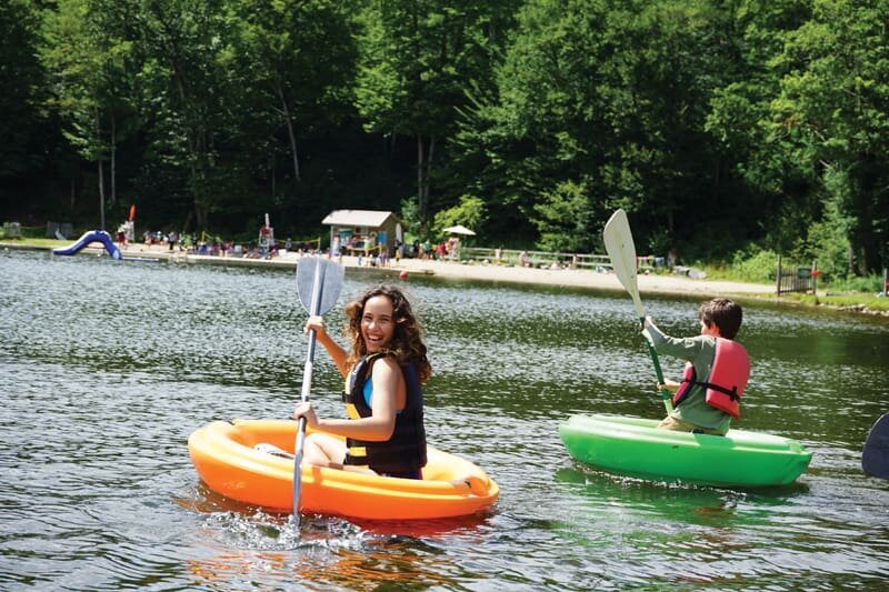 Past day camp: kayaking on the lake