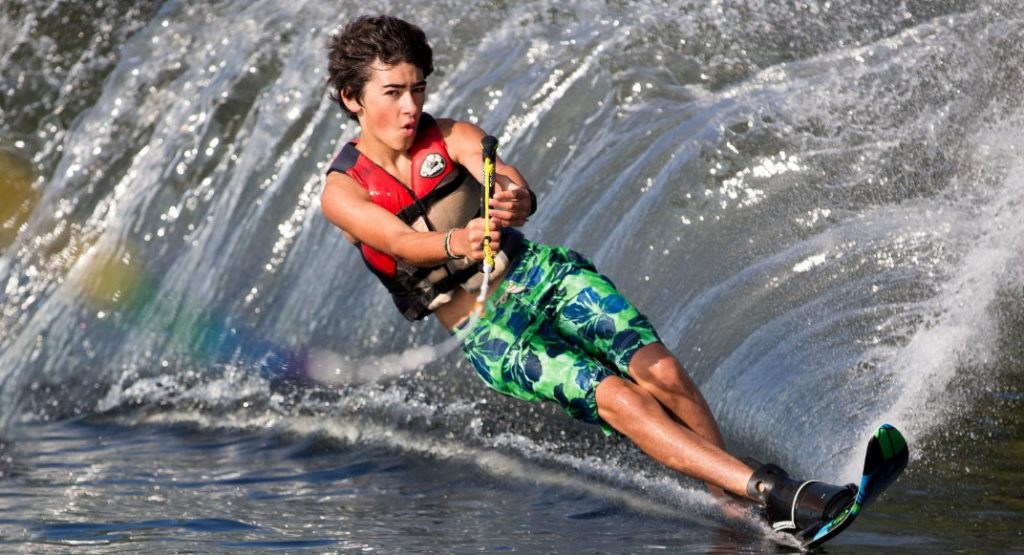 Water skiing on the lake