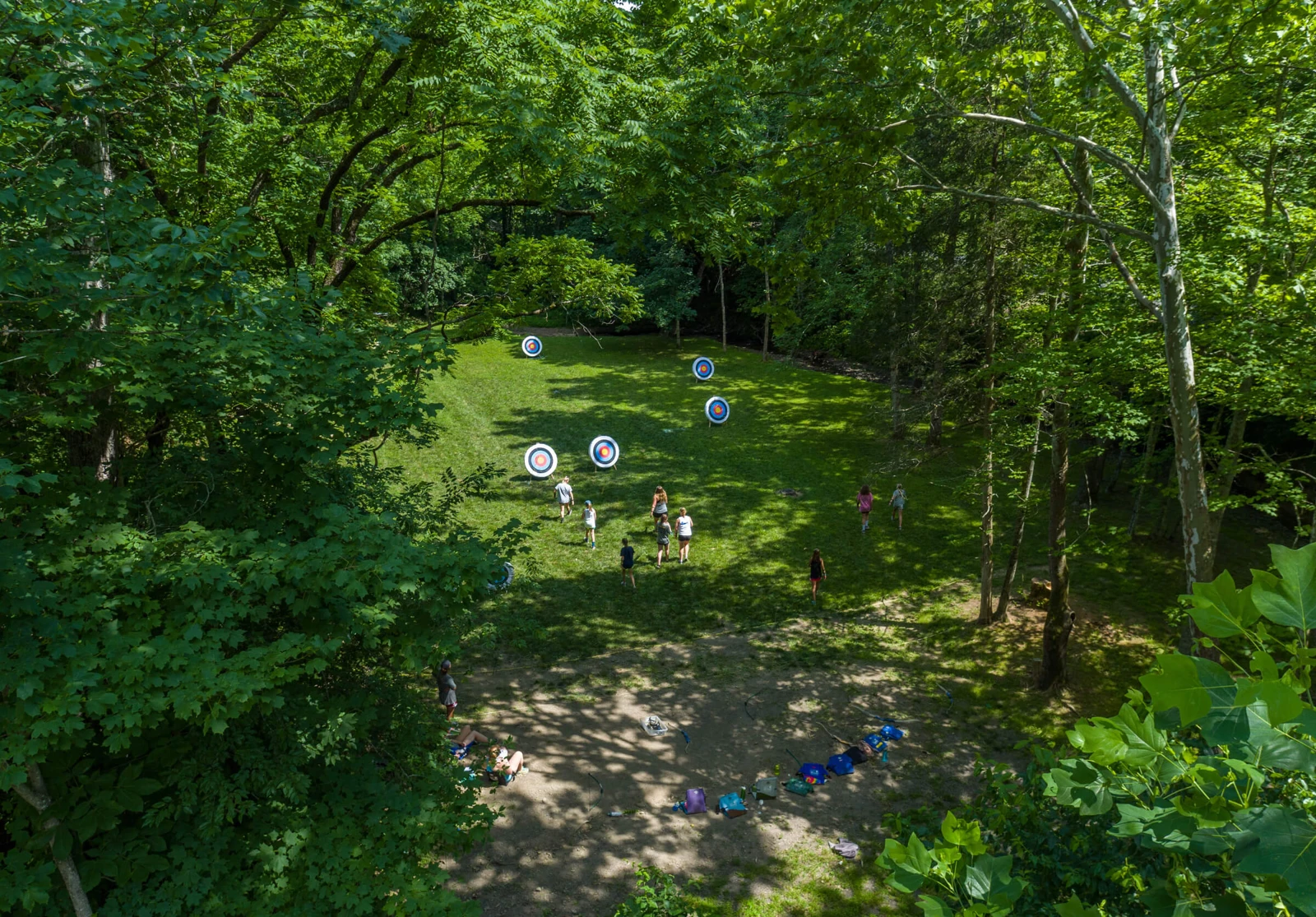 The woodland archery range at Camp Mont Shenandoah