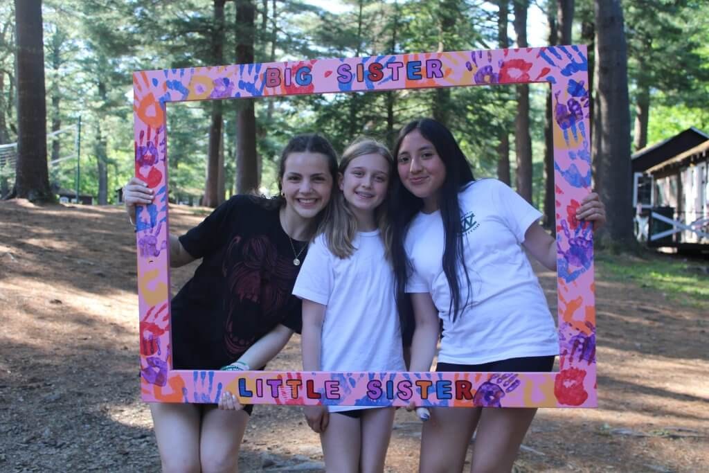 Campers posing together at camp
