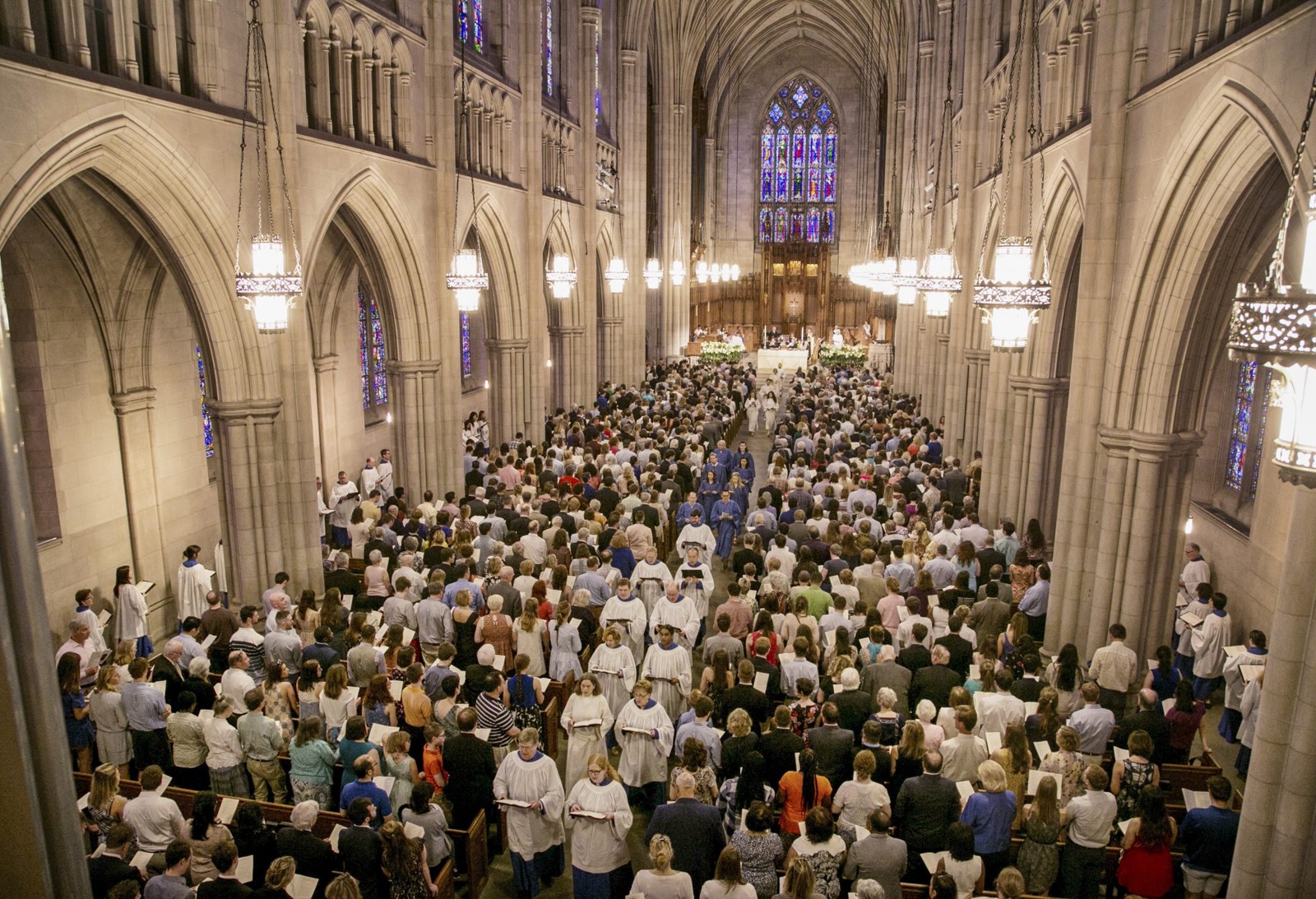 Interior of Duke Chapel, a campus building