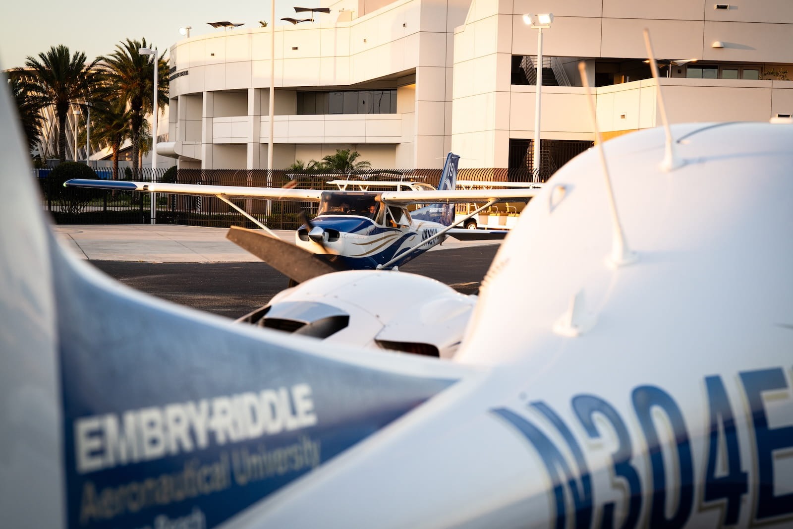 Training aircraft on the Daytona Beach flight line