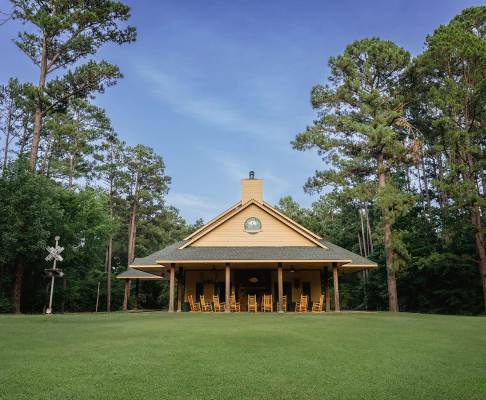 The Creation Station meeting building and lawn at Frontier Camp