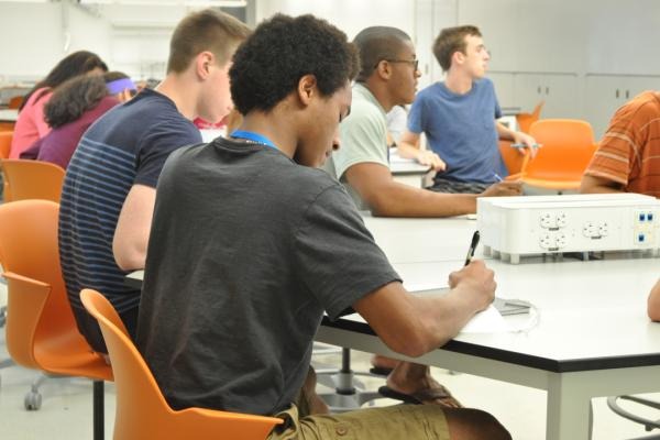 GW Pre-College students working in a classroom