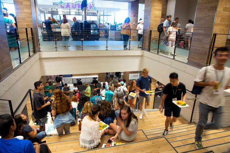 Interior of Leo’s dining hall at Georgetown