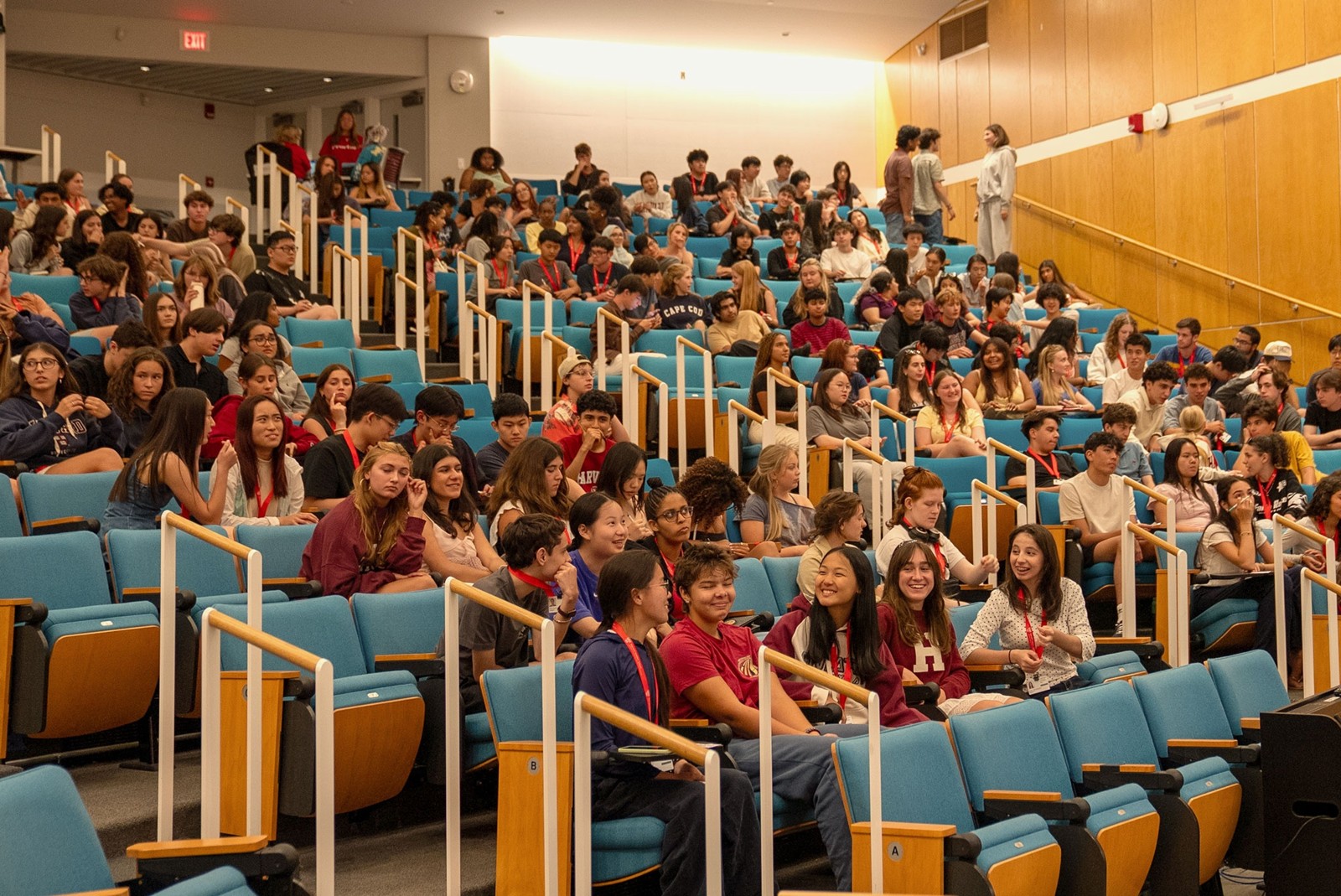 Pre-College students at a campus trivia activity