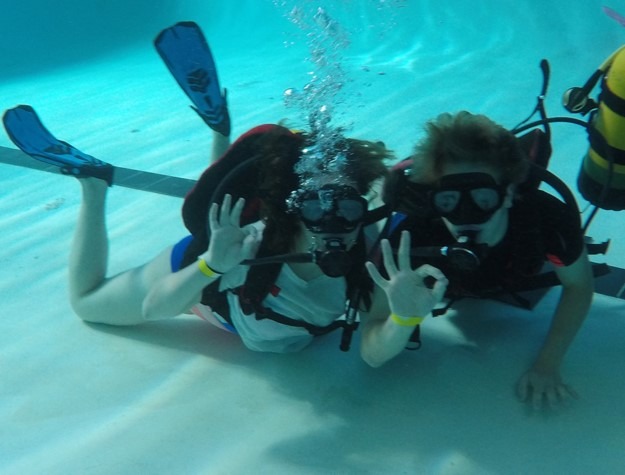A Space Center U diving-training activity