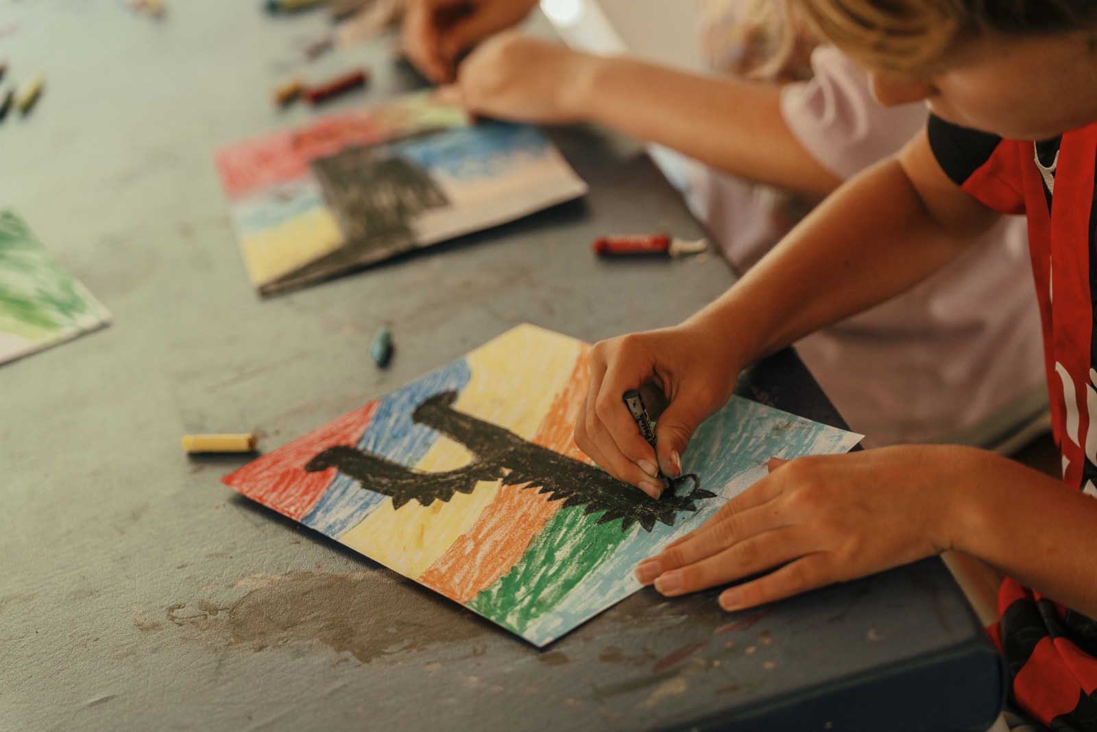 Campers create colourful art projects