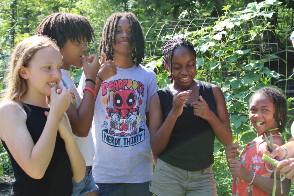 Campers in the garden